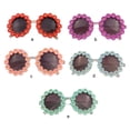 thumbnail image 3 of relayinert Lunettes pour Enfants Plage Décoratives Rondes Lunettes pour Enfants Fleur Intelligentes Lunettes de Soleil pour Filles Vêtements Protection des Yeux Mode Décontractée Violet, 3 of 6