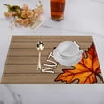 thumbnail image 4 of Fasiaou Fall Placemats, 12 x 18 Inch, Printed Thanksgiving Maple Leaf Linen Table Mats, Seasonal Autumn Holiday Table Decorations for Kitchen, Dining, Party Decor, 4 of 5