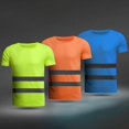 thumbnail image 3 of Reflective Safety T-Shirt Security Short Sleeve High Visibility Tees Tops Safe Gear For Road Work Construction Site Fluorescent Green XL Size, 3 of 5