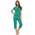 thumbnail image 2 of MINTLIMIT Ensembles de Pyjama Unis pour Femmes, Hauts à Manches Courtes et Pantalons Capri, 2 of 5