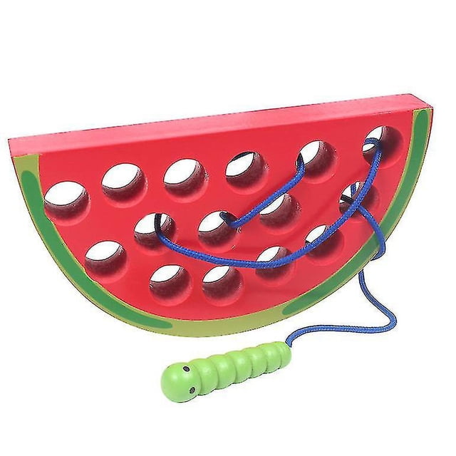 Wooden Lacing Threading Toys Wood Block Puzzle Travel Game -ssxjv