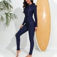 thumbnail image 4 of Aboser Women One Piece Rash Guard Full Body Long Sleeve Swimsuit Zipper Surfing Swimsuits Sun Protection UPF 50 Bathing Suits, 4 of 8