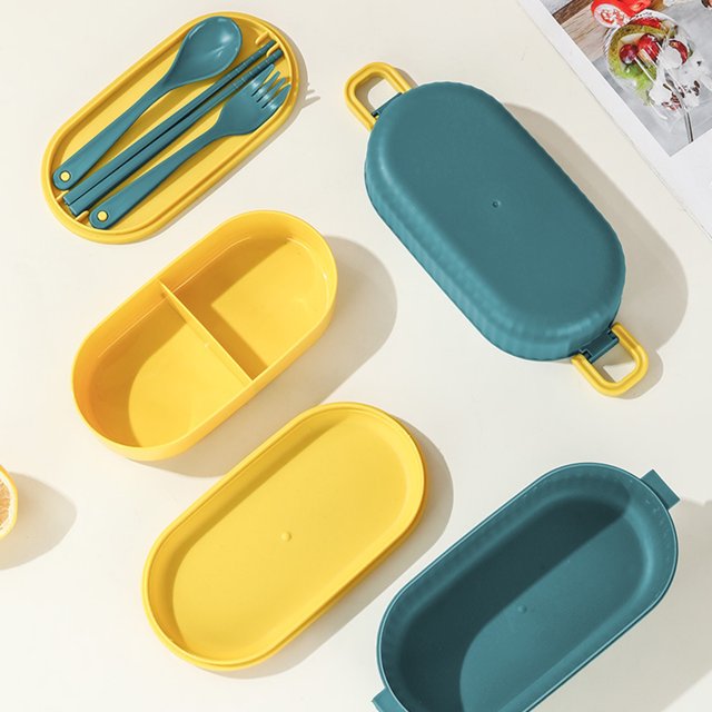 Drppepioner Double-Layer Lunch Box Leakproof Food Container Bpa-Free Microwave-Safe Meal Prep Storage with Compartments