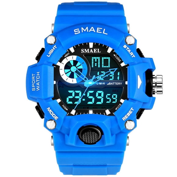 SMAEL Men Military Watch 50m Waterproof Wristwatch LED Quartz Clock Digital Sports Watches