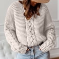 thumbnail image 2 of Timegard Plus Size Knit Tops for Women Crewneck Long Sleeve Sweaters Pullover Fall Winter Solid Color, 2 of 6