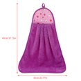 thumbnail image 2 of ziyahi Hand Towel Coral Velvet Dishcloth Hanging Washing Cloth Towel Bathroom Kitchen Accessory Pattern Random, Purple, 2 of 8