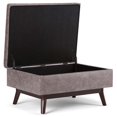thumbnail image 3 of Maklaine Faux Leather Storage Coffee Table Ottoman in Taupe, 3 of 5