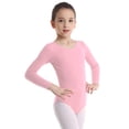 thumbnail image 2 of YONGHS Kids Girls Basic Ballet Dance Leotards Gymnastics Long Sleeve Bodysuit Training Workout Unitards Pink 6, 2 of 7
