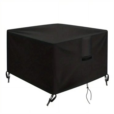 Housse Carrée Solide Résistante aux Déchirures et Imperméable pour Foyer Extérieur, Revêtement PU Résistant à la Décoloration 32 ”L * 32” L * 24 ”H Noir