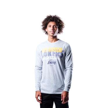 Ultra Game NBA Lakers de Los Angeles T-Shirt à Manches Longues Suprême pour Hommes, Gris Chiné, XX-Grand