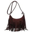 thumbnail image 1 of STARTIST Shoulder Handbag Tassel Purse Fashion Adjustable Strap Satchel Modern Brown, 1 of 2