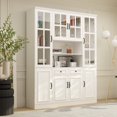 thumbnail image 1 of OXYLIFE 78.7" H Kitchen Pantry Cabinet, Display Storage Cabinet Cupboard with Open Shelves and Drawers, White, 1 of 7