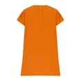 thumbnail image 5 of Liquidation d'Été 2025! Robe pour Femme Grande Taille, Liquidation de Robes d'Été pour Femmes, Robe Décontractée Unie pour Femme à Manches Courtes, Col en V, Coupe Régulière, Plissée, Multicolore, Coupe Droite, 5 of 5