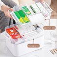 thumbnail image 4 of JIEMUCES Boîte de Rangement de Médicaments Portable Organisateur de Pilules Grande Capacité Conception à Plusieurs Couches Étui de Médicaments Transparent avec Poignée, 4 of 7