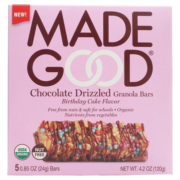 Made Good - Chocolate Drizzled Granola Bars Birthday Cake - 5 Bars