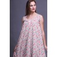thumbnail image 4 of Bimba Rose Cochon4 Fruits Flocon de Neige et Baies Rouges Mi-Mollet Vêtement de Nuit Femme Coton Imprimé Sans Manches Robe de Nuit Maxi Robe XX-Grand, 4 of 6