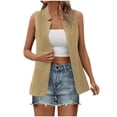 thumbnail image 1 of Timegard Débardeurs pour Femmes Mode 2024 Sans Manches Ouvert devant Ajusté Gilet de Bureau Long, 1 of 6