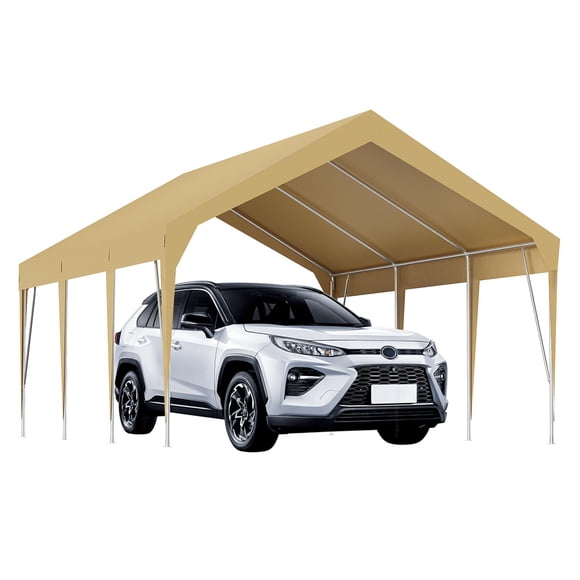 BeesClover 10'x20'/12'x20' Heavy Duty Carport Outdoor Car Canopy UV Resistant Waterproof Party Tent All-Season Portable Garage Gazebo Shelter for Car, Storage Shed
