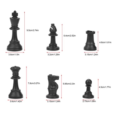 Pièces d'Échecs en Plastique, Pièces d'Échecs Standard, avec Peluche Inférieure pour les Joueurs de Tournoi d'Échecs et les Amateurs d'Échecs
