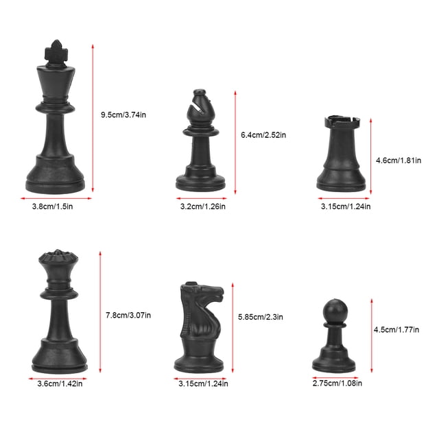 Plastic Chess Pieces, Standard Chess Pieces, With Bottom Lint For Chess Tournament Players And Chess Lovers