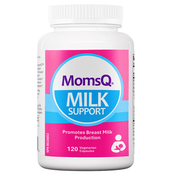 MomsQ Milk Support, Promotes Breast Milk Production, Natural Galactagogue Breastfeeding Supplement to Support Nursing & Pumping Moms, 120 Vegetarian Capsules.