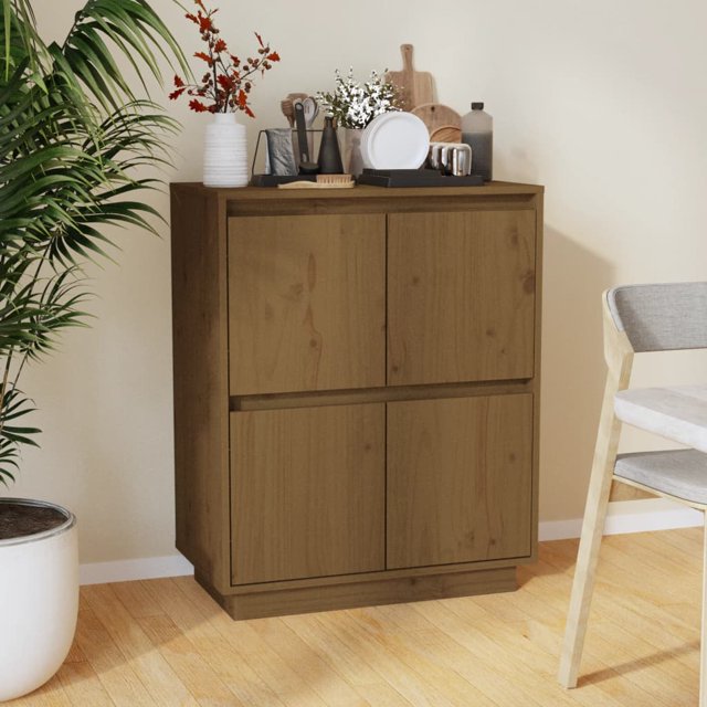 vidaXL Buffet Miel Brun 60x34x75 cm Pin Massif