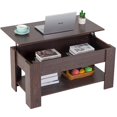thumbnail image 2 of NiamVelo Table Basse en Bois à Plateau Relevable avec Compartiment Caché et Tablette de Rangement pour Salon, Espresso, 2 of 8
