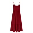 thumbnail image 2 of Womens Fashion Round-Neck Sling Sleeveless Solid Pockets Patchwork Pullover Dress, 2 of 5
