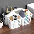 thumbnail image 1 of Qonioi Panier de Rangement de Bain Portable en Plastique, Organisateur de Articles de Toilette Multifonction à Compartiments avec Poignée, Panier de Douche de Salle de Bain Résistant à l'Eau pour Montage Mural Ou Utilisation à la Main, 1 of 6
