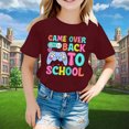 thumbnail image 2 of PMVFHDE T-Shirts Graphiques pour Filles, Manches Courtes, Col Rond, Lumineux et Confortables pour la Rentrée Scolaire, Vin, 10-11 Ans, 2 of 4