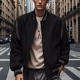 thumbnail image 1 of LOVZFMLL Jackets for Men Fashion Patchwork Button Up Cardigan Long Sleeved Hooded Casual Jacket, 1 of 6