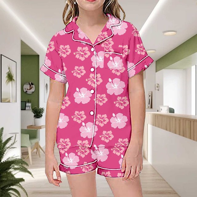 Ensemble de Pyjama pour Petit Garçon, Ensemble de Pyjama Graphique pour Enfants à Boutons, Ensemble de Pyjama Décontracté pour Filles, Pyjama pour Garçons Taille 6T