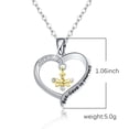 thumbnail image 3 of RYRDWP Flower Animal Diamond Two-color Letter Bee Lady Necklace, 3 of 7