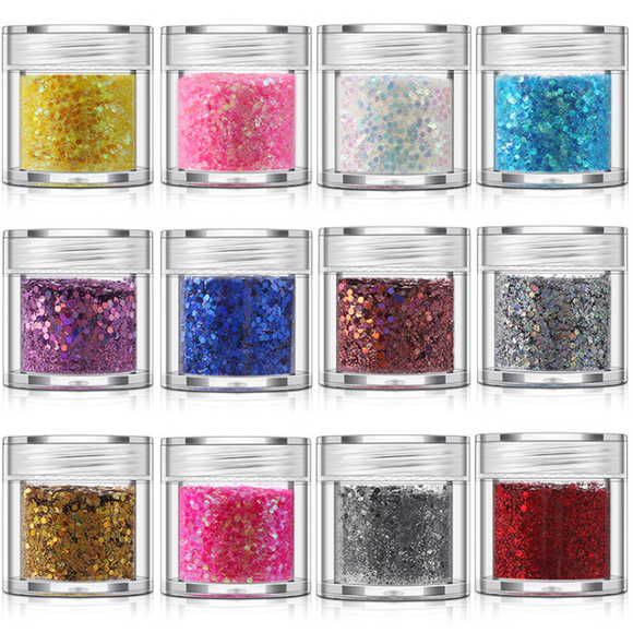 Glitter, Resin Glitter Shake Jar, Fine Glitter, Multi Assorted Set Extra Fine Glitter