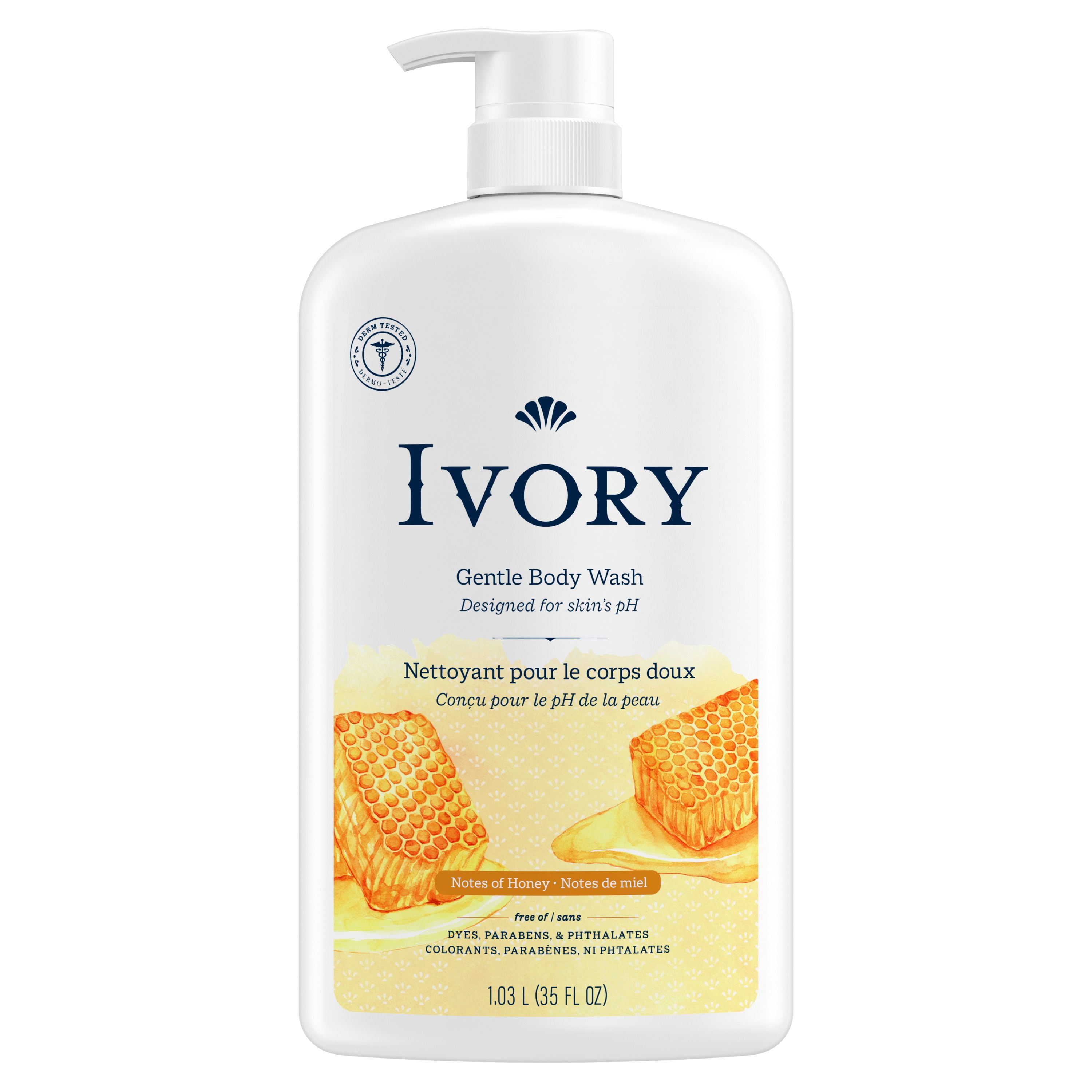 Ivory Nettoyant pour le Corps Doux & Délicat, Parfum Lait & Miel