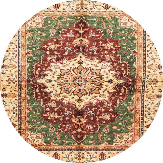Ahgly Company Tapis d'Intérieur Ronds Abstraits Jaunes Abstraits pour Aire, 3 Pieds Rond