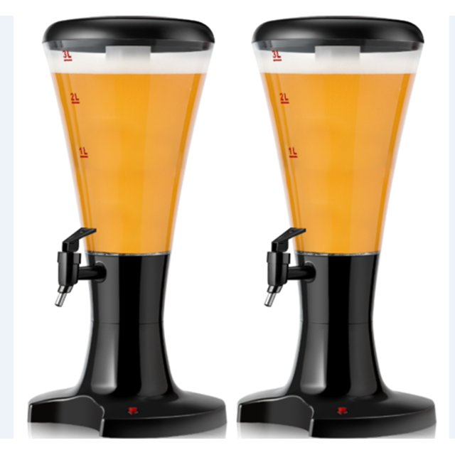 Costway Ensemble de 2 Distributeurs de Tour de Bière Froide 3L Plastique avec Lumières Led Neuf