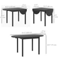 thumbnail image 3 of HOMCOM 55" Wood Kitchen Table, Drop Leaf Tables for Small Spaces, Black, 3 of 10