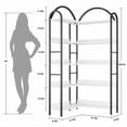 thumbnail image 3 of Corner Bookshelf Arched Bookcase, L Shaped Bookshelf Industrial Corner Shelf, Large Bookshelf With Metal Frame, Etagere Shelf Corner Display Rack for Living Room Bedroom, 3 of 9