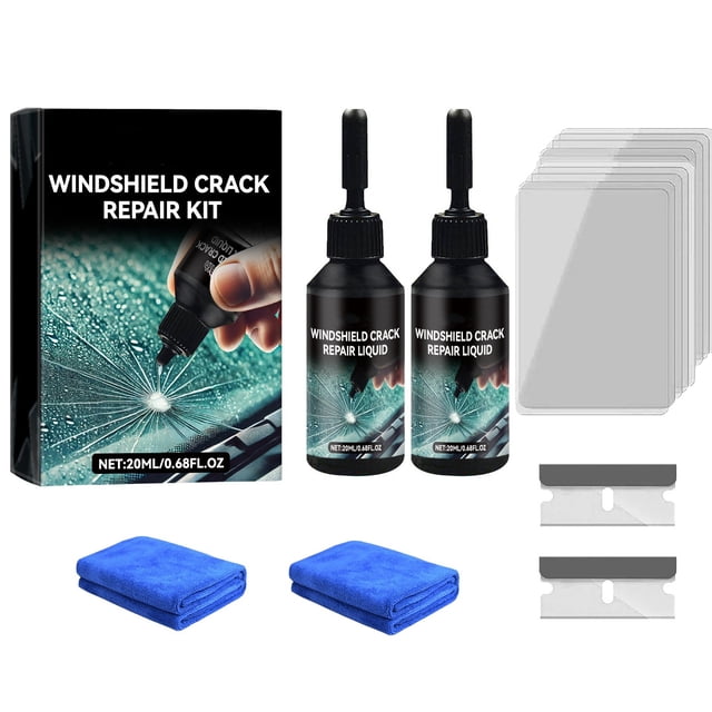 Meitianfacai Automotive Windshield Repair Kit Fast-Acting Crack Solution Clear Vision Restoration Glass Damage Repair Fluid Professional Grade