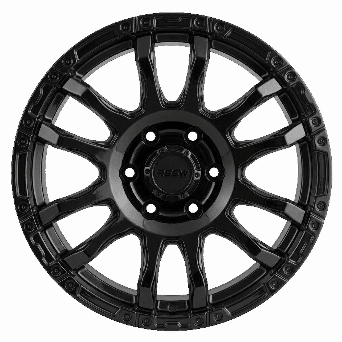 RSSW Force Gloss Black 20X9 Alloy Wheel for SUVs and trucks with 6-139.7 bolt pattern, 25 mm offset and 78.1 centerbore