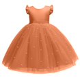 thumbnail image 1 of RXIRUCGD 2025 Vêtements d'Été pour Enfants Robe Bouffante en Maille Unie pour Filles Robe de Performance Formelle pour Filles, 1 of 4