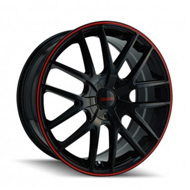 Touren  5-100, 5-114.3 PCD Tr60 Black & Red Ring Wheel