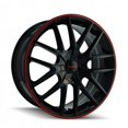 thumbnail image 1 of Touren 5-100&44; 5-114,3 PCD Tr60 Noir et Rouge Roue de Bague, 1 of 1