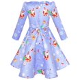 thumbnail image 2 of Girls Dress Blue Christmas Santa Xmas Tree New Year Gift 7 Years, 2 of 7