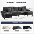 thumbnail image 2 of ZAFLY U Shaped Sectional Sofa, Sofas and Couches with Double Chaise, Sectionals for Living Room - Gray, 2 of 6