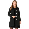 thumbnail image 1 of INSPIRE CHIC Manteau Long Élégant d'Hiver pour Femmes Col à Revers Contrasté, 1 of 6