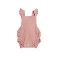 thumbnail image 1 of Xingqing Newborn Bébé Fille Robe Volant Summer Sans Manches Dos Côtelé Basique One Piece Romper Bodysuit Combinaison, 1 of 7