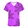 thumbnail image 5 of Dvkptbk Sarrau pour Femmes Halloween T-Shirts à Col en V à Manches Courtes pour Femmes Mode Décontractée Halloween Imprimé Citrouille Imprimé Araignée T-Shirts Tenue de Travail Infirmière avec Poches, 5 of 5