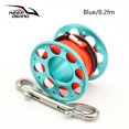 thumbnail image 3 of Xingzhi Keep Diving Spool Reel Portable Solid Color Polyester Rope Reels Freediving Fishing Underwater Accessories with Double End Hook Blue 15m, 3 of 6